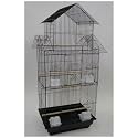 YML 6844 3/8" Bar Spacing Tall Pagoda Top Bird Cage with Stand, 18" x 14"/Small, White