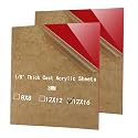 Red Cast Acrylic Sheets Plexiglass Sheets 1/8 in Polycarbonate 12X16
