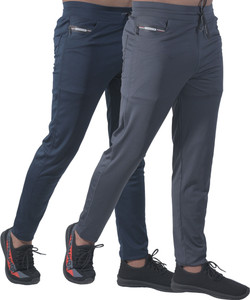 ynam Regular Fit Men Blue Grey Trousers