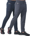 ynam Regular Fit Men Blue Grey Trousers