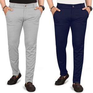 ynam Relaxed Men Grey Blue Trousers