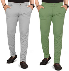 ynam Relaxed Men Grey Light Green Trousers