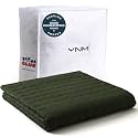 YnM 5lbs Weighted Blanket, Cotton Heavy Bed Throw Blanket with Cooling Glass Beads for All Season Use, Ideal for ~40lbs (41x60 Inches, Twin, Army Green)