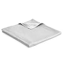 YnM Cooling Duvet Cover for Weighted Blankets (41''x60'') - Light Grey Print