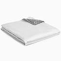 YnM Exclusive Cooling Rayon &amp; Cozy Velvet Dual-Sided Cover for Weighted Blanket (88''x104'') - Light Grey