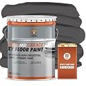 YOA Epoxy Floor Paint Kit, 4 Gallon Medium Gray - 800 sq.ft - High Gloss - 100% solids - 6H Hardness - Compatible with Decorative Color Flakes, Flat coating suitable for floors, countertops, and walls