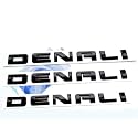 Yoaoo 3x OEM Black Denali Nameplate Emblems Hd Badges for Yukon Sierra Terrain Glossy Shiny
