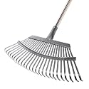 Yocada 19.3" Garden Leaf Rake Wide Heavy Duty (25 Tines) 68.9"