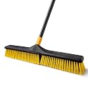 Yocada 24 inch Push Broom Brush 65.3 inch Long Stiff Bristles Heavy-Duty