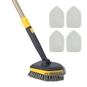 Yocada Tub Tile Scrubber Brush 2 in 1 Cleaning Brush 58.2" Telescopic Pole
