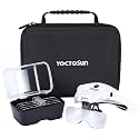 YOCTOSUN Magnifying Glass with 4 LED Lights,5 Lenses,Headband,Storage Case