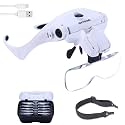 YOCTOSUN Magnifying Glass with Light, LED Head Magnifier 5 Lenses 1.0X-3.5X