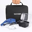 YOCTOSUN Magnifying Glasses with 4 LED Lights 5 Lenses Headband Storage Case Hands Free Lighted Head Magnifier for Crafts Cross Stitch Painting Close Work and Hobby