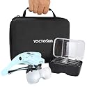 YOCTOSUN Magnifying Glasses with 4 LED Lights, Head Mount Magnifier with Storage Case,5 Lenses, Headband, Hands Free Lighted Head Magnifying Visor for Hobby Crafts &amp; Close Work