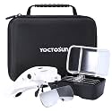 YOCTOSUN Magnifying Glasses with LED Light,5 Lenses,Headband,Storage Case