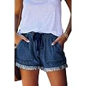 YOCUR Womens Casual Shorts,Lightweight Trendy Comfy Cute Drawstring Shorts