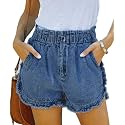 YOCUR Womens Casual Shorts,Lightweight Trendy Comfy Cute Drawstring Shorts