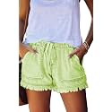 YOCUR Womens Casual Shorts,Lightweight Trendy Comfy Cute Drawstring Shorts
