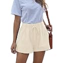 YOCUR Womens Casual Shorts,Lightweight Trendy Comfy Cute Drawstring Shorts