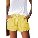 YOCUR Womens Casual Shorts,Lightweight Trendy Comfy Cute Drawstring Shorts