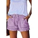 YOCUR Womens Casual Shorts,Lightweight Trendy Comfy Cute Drawstring Shorts