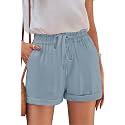 YOCUR Womens Casual Shorts,Lightweight Trendy Comfy Cute Drawstring Shorts