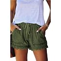 YOCUR Womens Casual Shorts,Lightweight Trendy Comfy Cute Drawstring Shorts