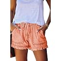 YOCUR Womens Casual Shorts,Lightweight Trendy Comfy Cute Drawstring Shorts