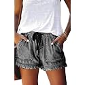 YOCUR Womens Casual Shorts,Lightweight Trendy Comfy Cute Drawstring Shorts