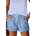 YOCUR Womens Casual Shorts,Lightweight Trendy Comfy Cute Drawstring Shorts