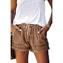 YOCUR Womens Casual Shorts,Lightweight Trendy Comfy Cute Drawstring Shorts
