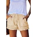 YOCUR Womens Casual Shorts,Lightweight Trendy Comfy Cute Drawstring Shorts