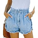 YOCUR Womens Casual Shorts,Lightweight Trendy Comfy Cute Drawstring Shorts