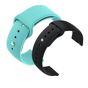yodi casual watch strap classic accessories belt band for noise colorfit pulse grand smartwatch soft silicon straps combo pack set of 2 light green-black