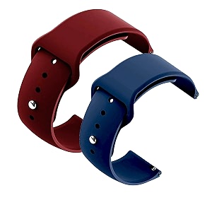 yodi casual watch strap classic accessories belt band for noise colorfit pulse grand smartwatch soft silicon straps combo pack set of 2 winred-blue