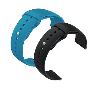 yodi casual watch strap classic accessories belt band for noise colorfit pulse grand smartwatch soft silicon straps combo pack set of 2 mist blue-black