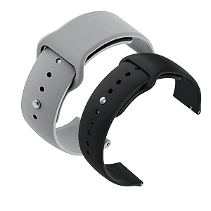 yodi casual watch strap classic accessories belt band for noise colorfit pulse grand smartwatch soft silicon straps combo pack set of 2 grey-black