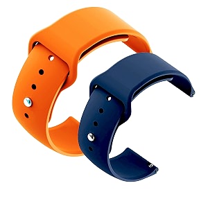 yodi casual watch strap classic accessories belt band for noise colorfit pulse grand smartwatch soft silicon straps combo pack set of 2 orange-blue