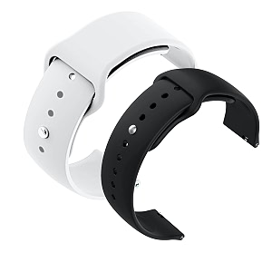 yodi casual watch strap classic accessories belt band for noise colorfit pulse grand smartwatch soft silicon straps combo pack set of 2 white-black