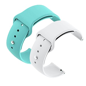 yodi casual watch strap classic accessories belt band for noise colorfit pulse grand smartwatch soft silicon straps combo pack set of 2 light green-white