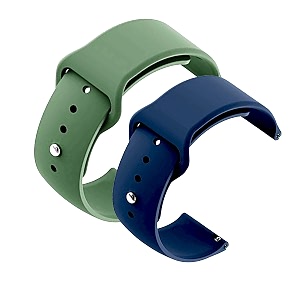 yodi casual watch strap classic accessories belt band for noise colorfit pulse grand smartwatch soft silicon straps combo pack set of 2 green-blue