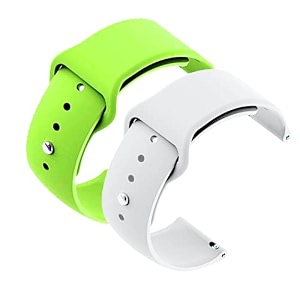 yodi casual watch strap classic accessories belt band for noise colorfit pulse grand smartwatch soft silicon straps combo pack set of 2 parrot green-white