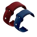 YODI Casual Watch Strap Classic Accessories Belt Band For Noise Colorfit Pulse Grand Smartwatch Soft Silicon Straps Combo Pack (Set Of 2) (WINRED-BLUE)