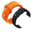YODI Casual Watch Strap Classic Accessories Belt Band for Noise Colorfit Pulse Grand Smartwatch Soft Silicon Straps Combo Pack (Set of 2) (Orange-Black)