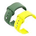 YODI Casual Watch Strap Classic Accessories Belt Band For Noise Colorfit Pulse Grand Smartwatch Soft Silicon Straps Combo Pack (Set Of 2) (GREEN-YELLOW)
