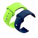 YODI Casual Watch Strap Classic Accessories Belt Band For Noise Colorfit Pulse Grand Smartwatch Soft Silicon Straps Combo Pack (Set Of 2) (PARROT GREEN-BLUE)