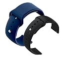 YODI Casual Watch Strap Classic Accessories Belt Band For Noise Colorfit Pulse Grand Smartwatch Soft Silicon Straps Combo Pack (Set Of 2) (BLUE-BLACK)