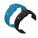 YODI Casual Watch Strap Classic Accessories Belt Band For Noise Colorfit Pulse Grand Smartwatch Soft Silicon Straps Combo Pack (Set Of 2) (MIST BLUE-BLACK)