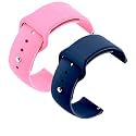 YODI Casual Watch Strap Classic Accessories Belt Band For Noise Colorfit Pulse Grand Smartwatch Soft Silicon Straps Combo Pack (Set Of 2) (PINK-BLUE)