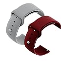 YODI Casual Watch Strap Classic Accessories Belt Band For Noise Colorfit Pulse Grand Smartwatch Soft Silicon Straps Combo Pack (Set Of 2) (GREY-WINRED)